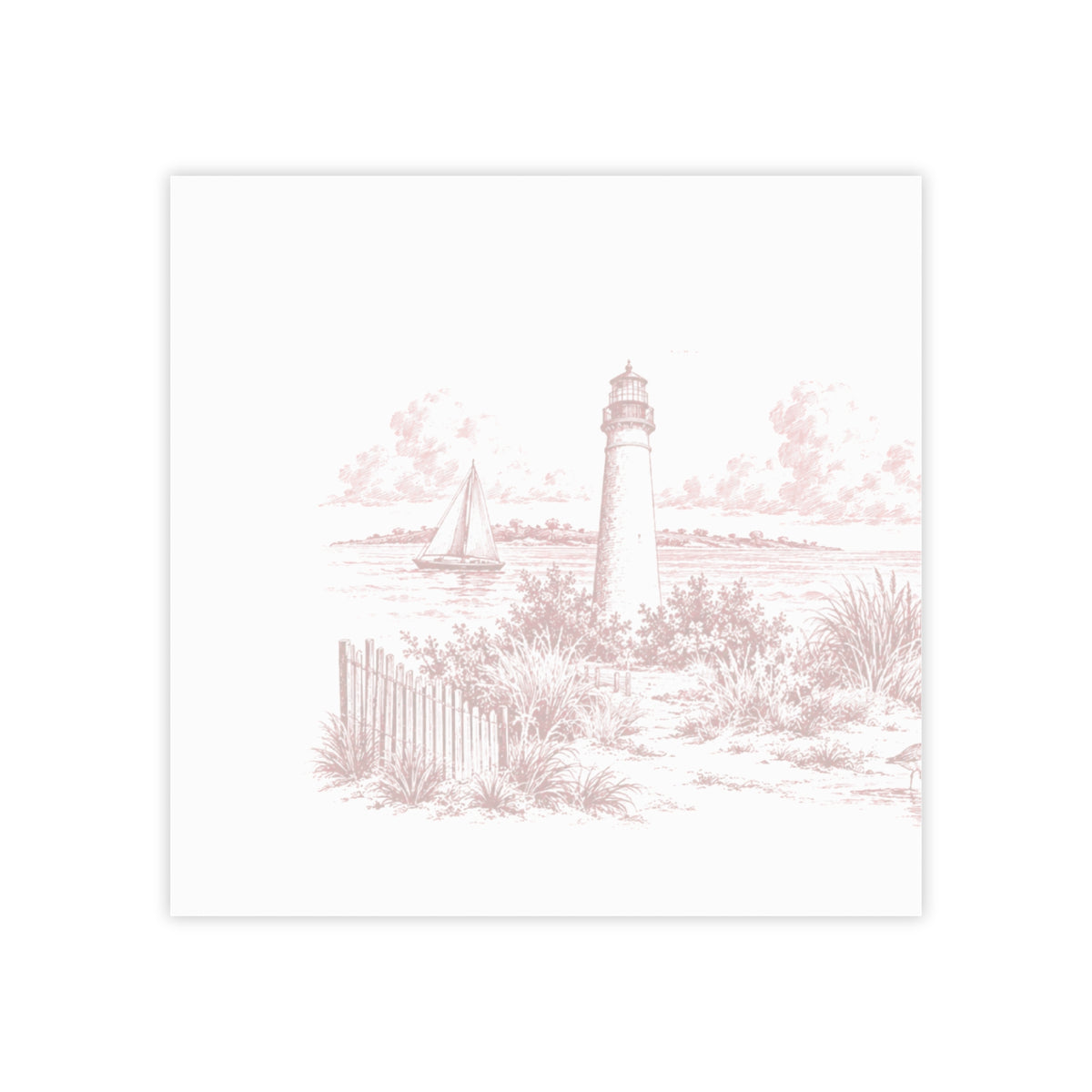 Cape May Post-it® Note Pad — Toile Pattern | Turkish Red