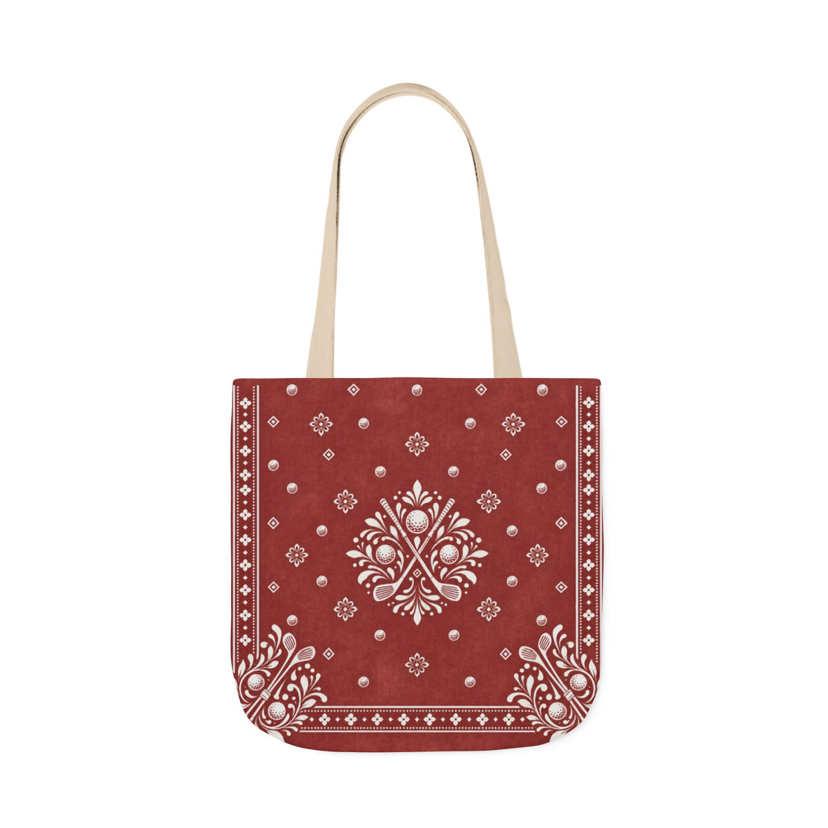 Golf Canvas Tote Bag — Western Bandana Pattern | Turkish Red