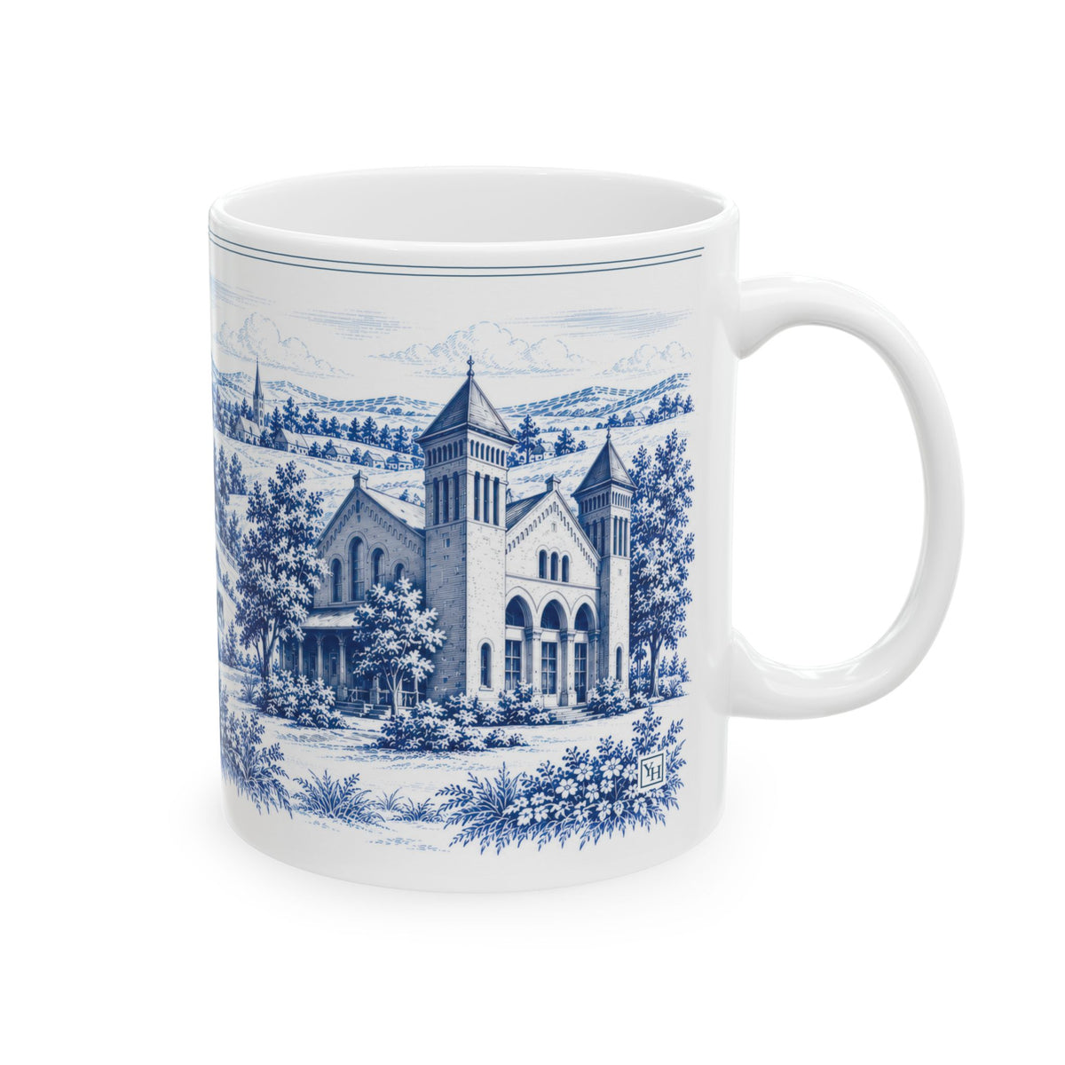 Lancaster Ceramic Mug — Toile Pattern | Indigo Blue