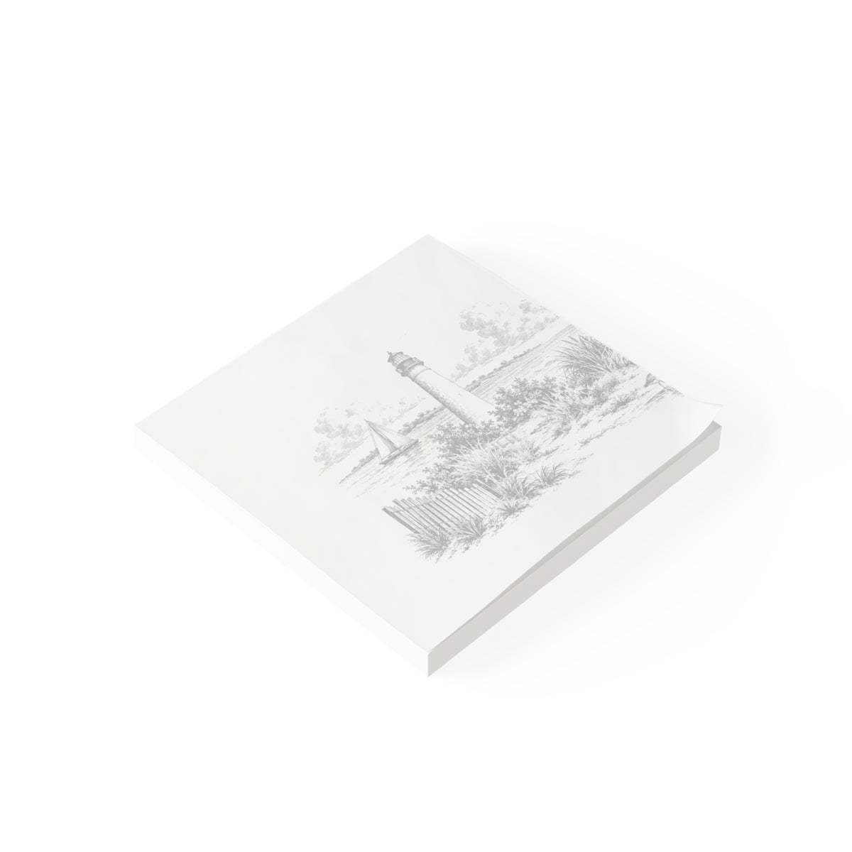 Cape May Post-it® Note Pad — Toile Pattern | Soft Black
