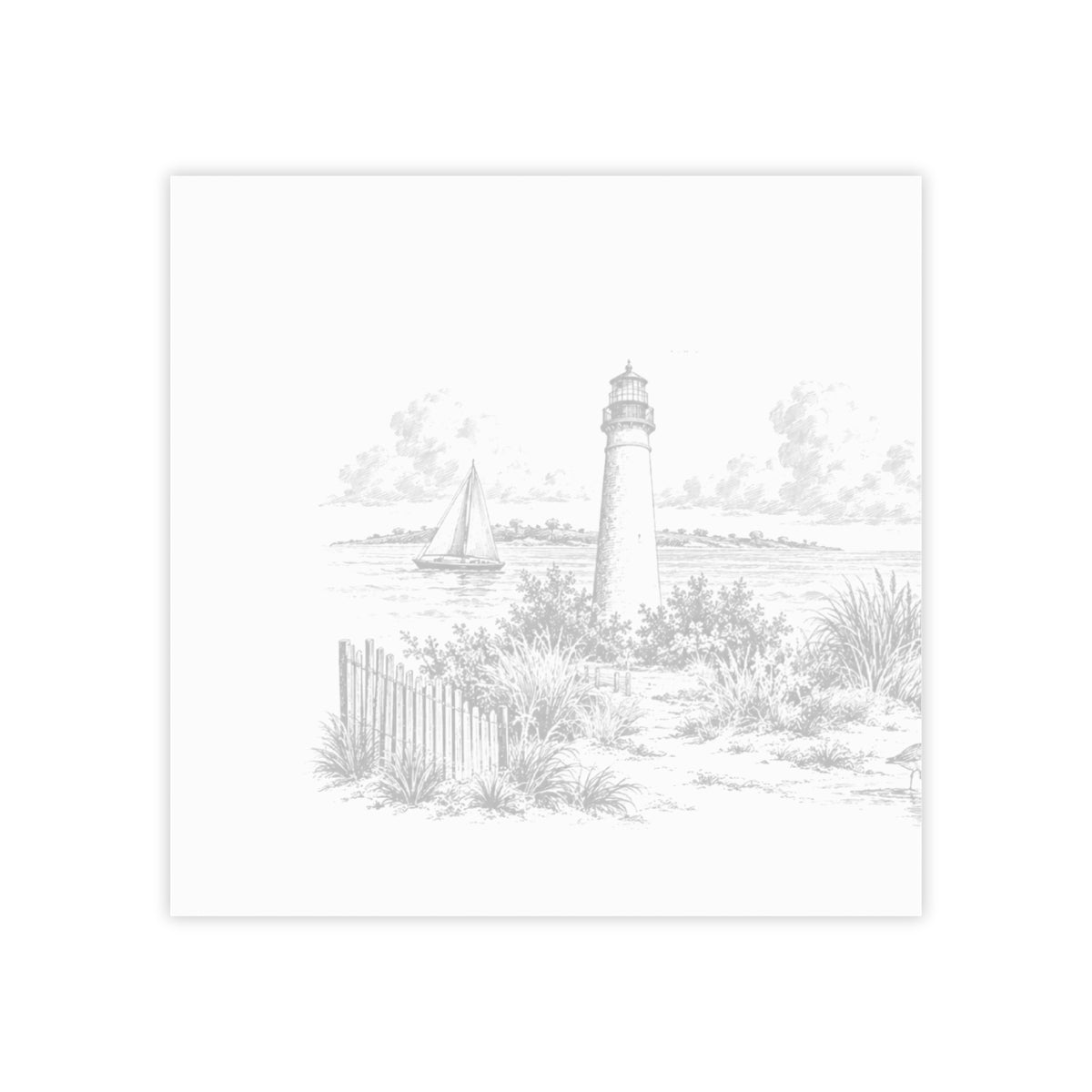 Cape May Post-it® Note Pad — Toile Pattern | Soft Black