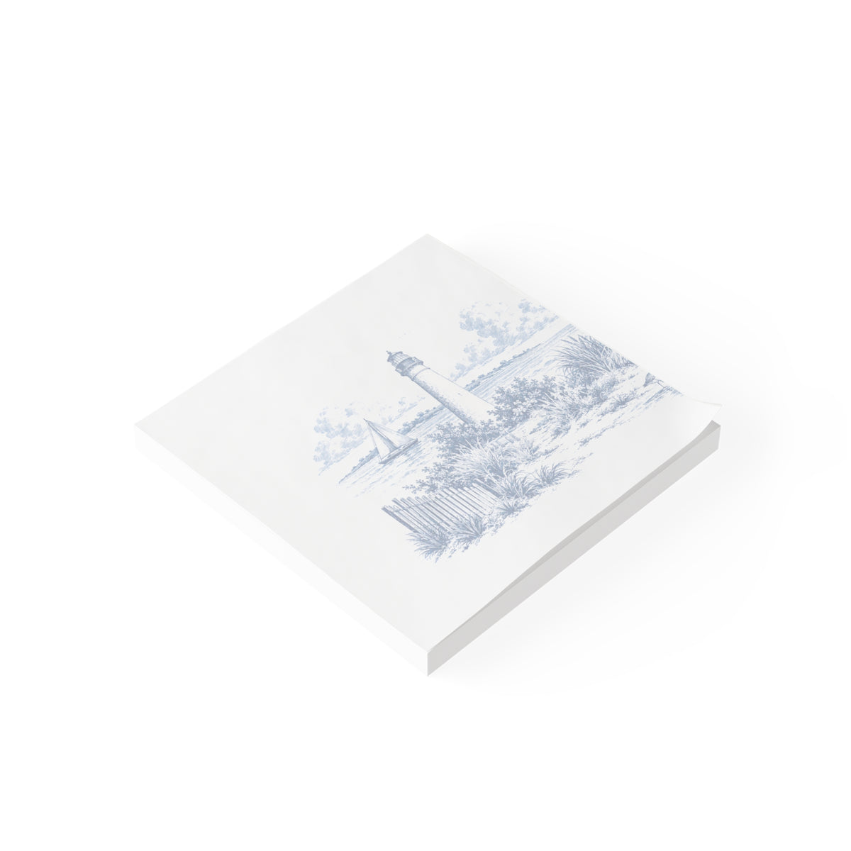 Cape May Post-it® Note Pad — Toile Pattern | Indigo Blue