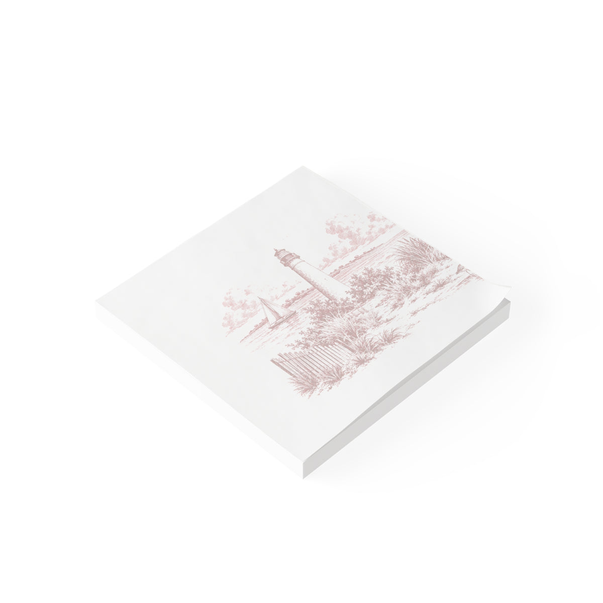 Cape May Post-it® Note Pad — Toile Pattern | Turkish Red