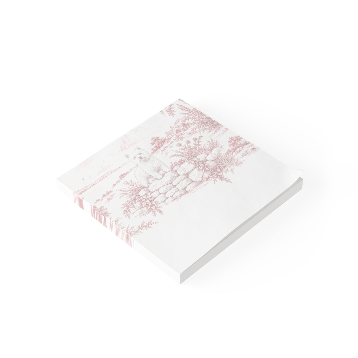 West Highland Terrier Post-it® Note Pad — Toile Pattern | Turkish Red