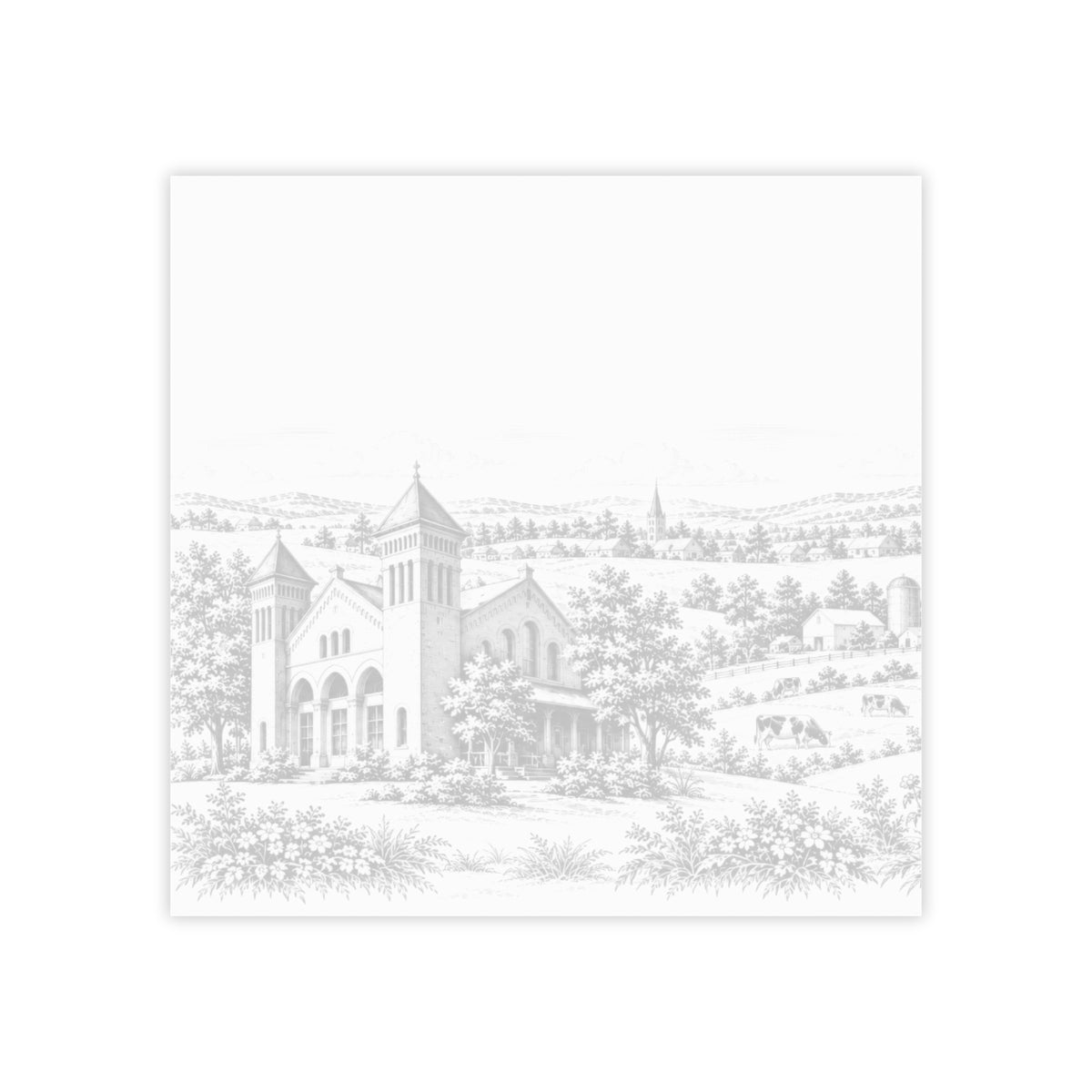 Lancaster Post-it® Note Pad — Toile Pattern | Soft Black