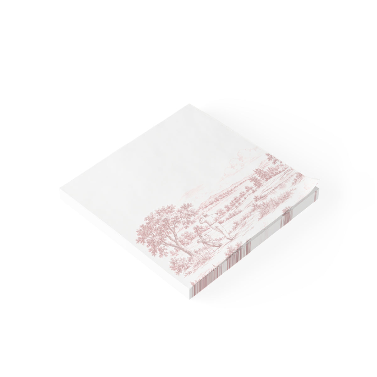 Golf Post-it® Note Pad — Toile Pattern | Turkish Red
