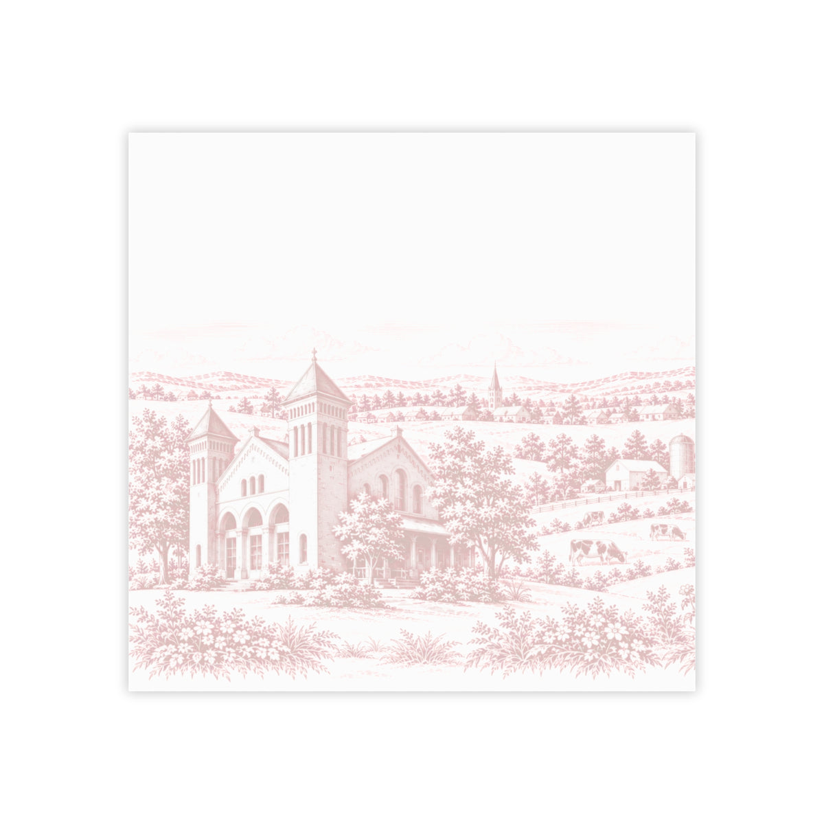 Lancaster Post-it® Note Pad — Toile Pattern | Turkish Red